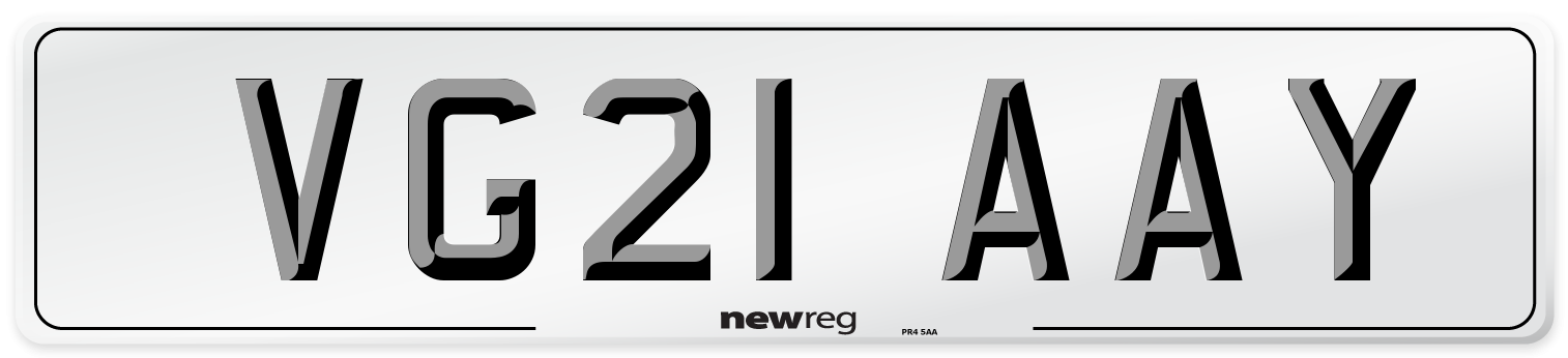 VG21 AAY Number Plate from New Reg